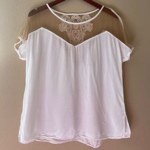 𝅺LIGHT weight shirt with decorative mesh